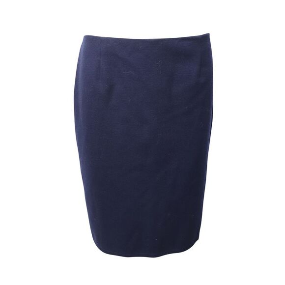 Carolina Herrera Pencil Midi Skirt in Blue Wool